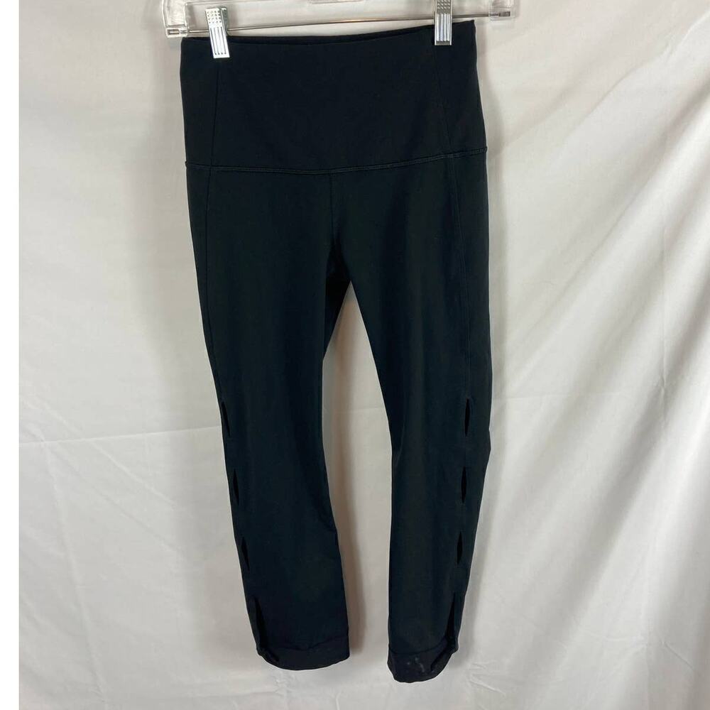 Lucy Activewear Open Side Cropped Athletic Leggings Black Size XS
